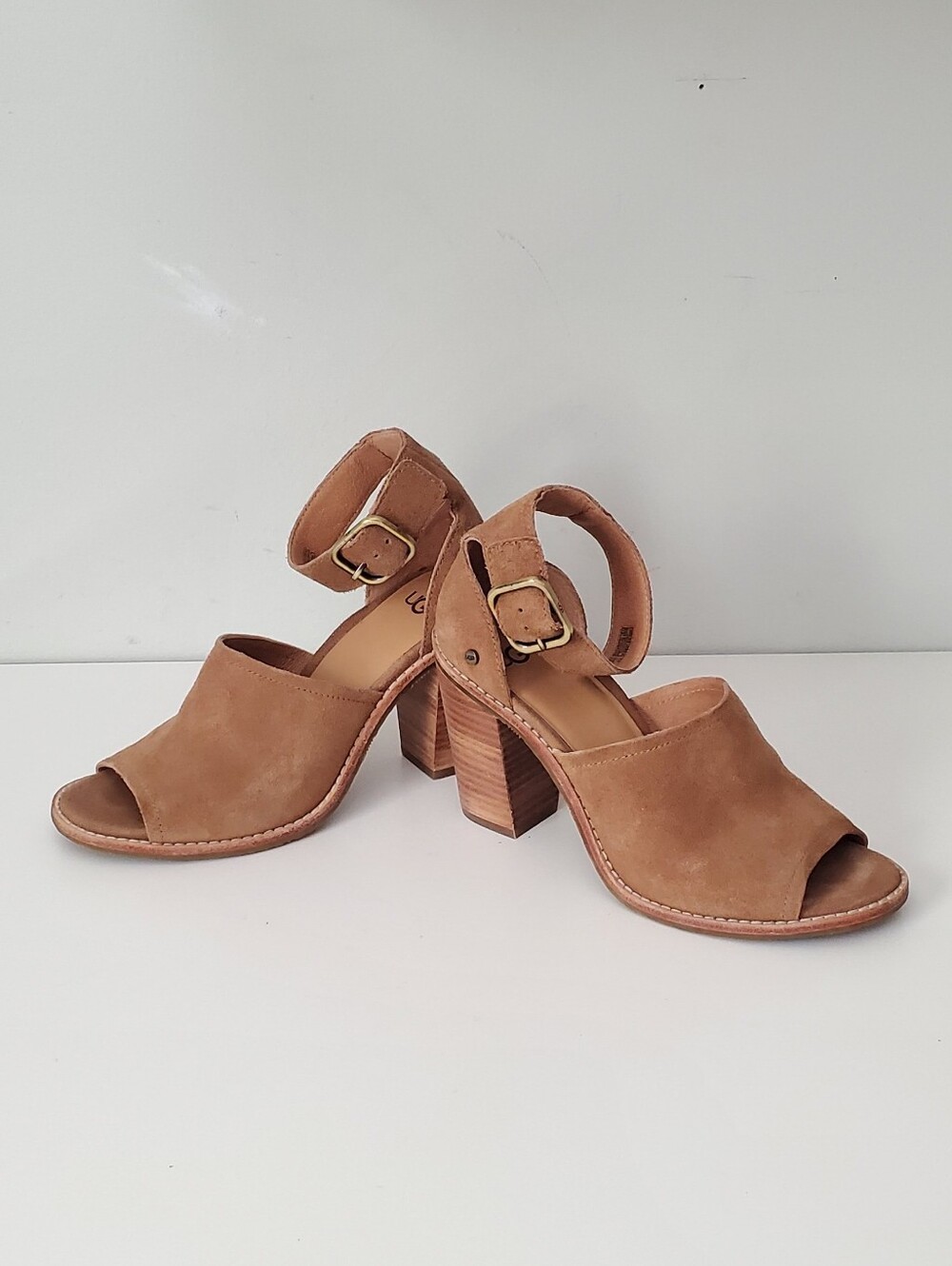 UGG Aja Ankle Strap Suede Heeled Sandals Size 7.5